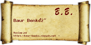 Baur Benkő névjegykártya